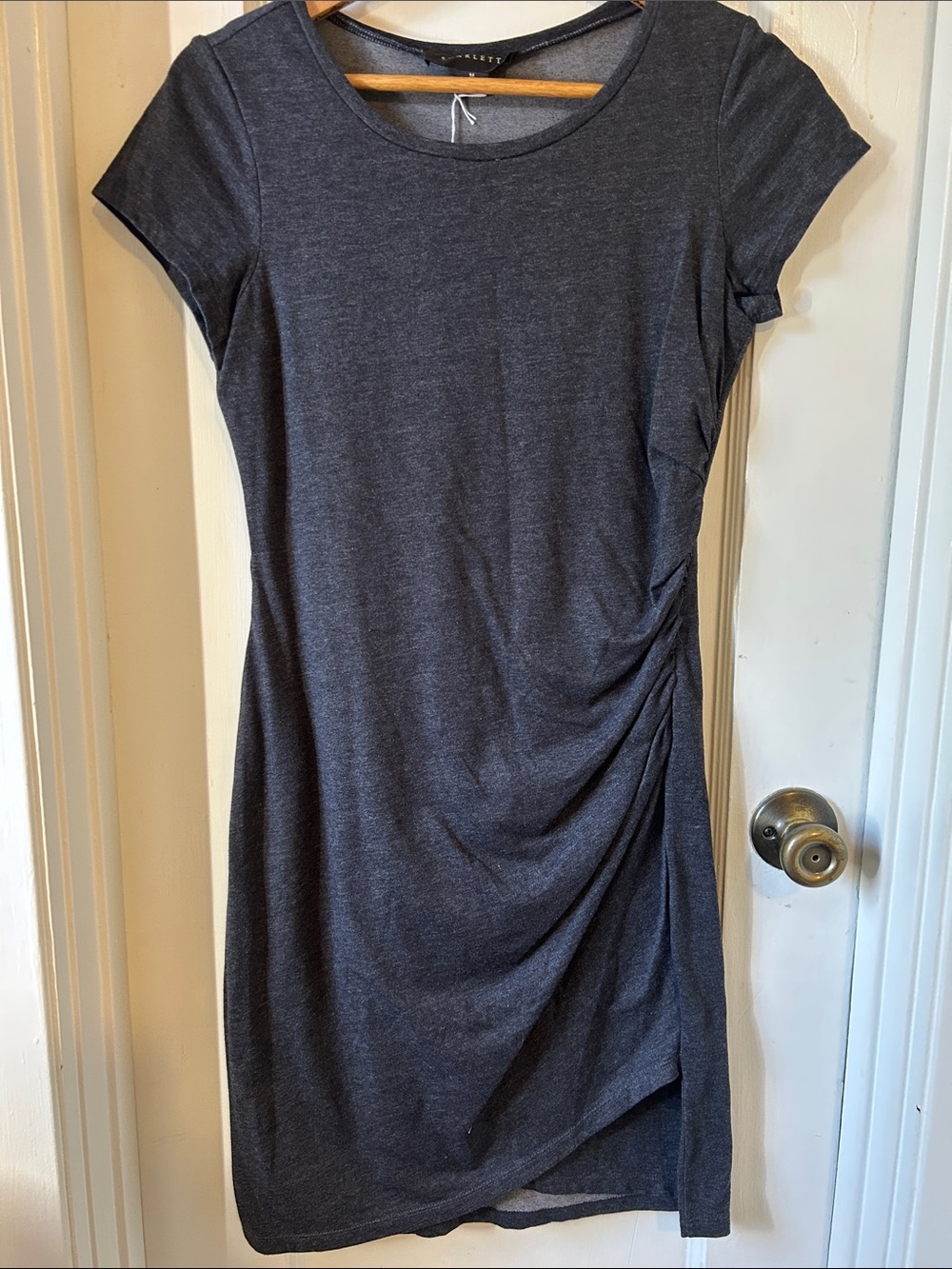 Scarlett Heather Charcoal Crewneck Stretchy Dress